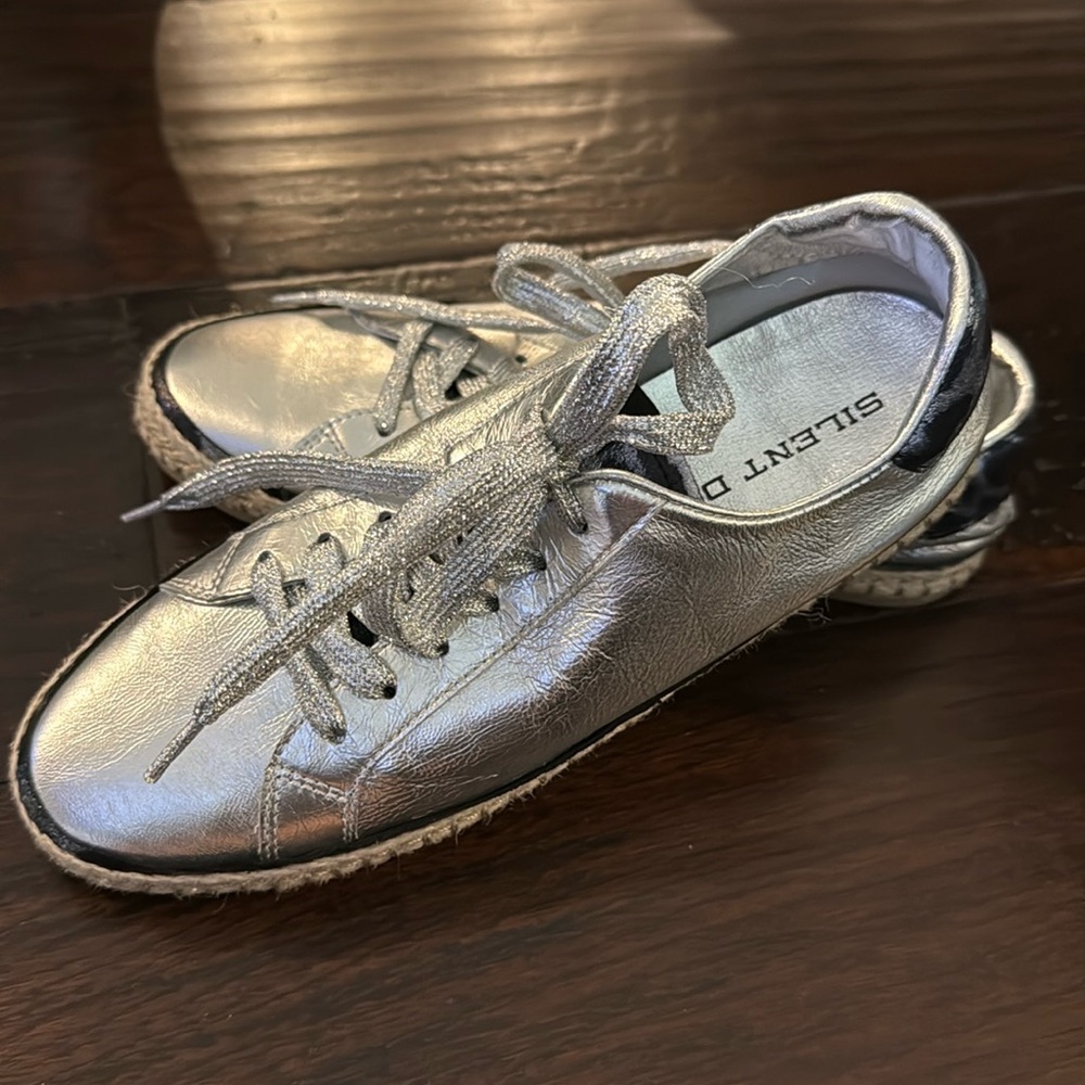 Never worn . Silent D silver espadrille sneaker